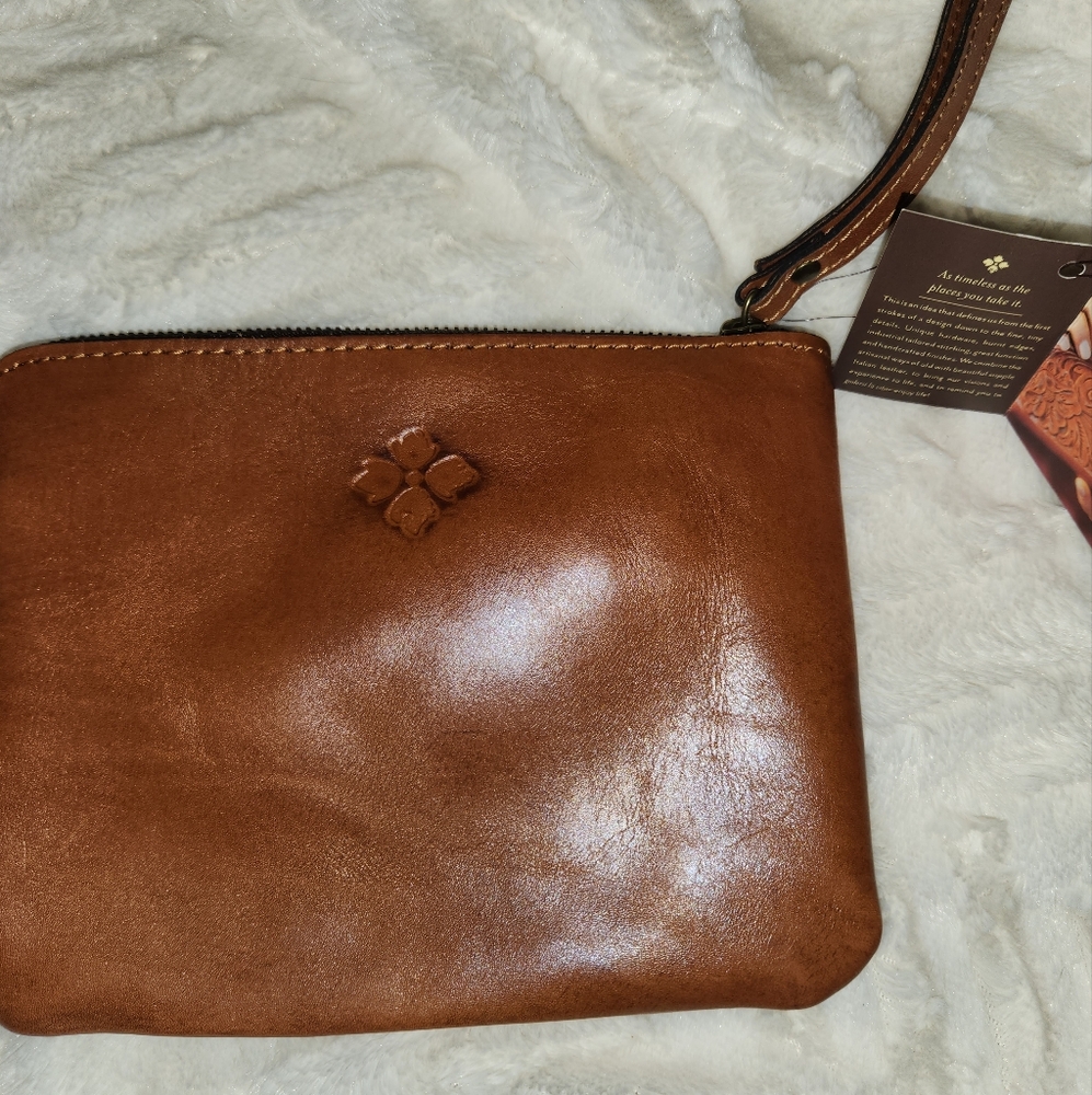 Patricia Nash Brown Embossed Leather Clutch - Picture 3 of 7